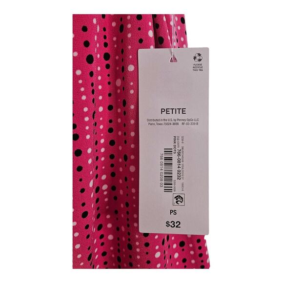 NEW Liz Claiborne Women's Keyhole Polka Dot Sleeveless Blouse in Pink (Size: PS) - Picture 3 of 4